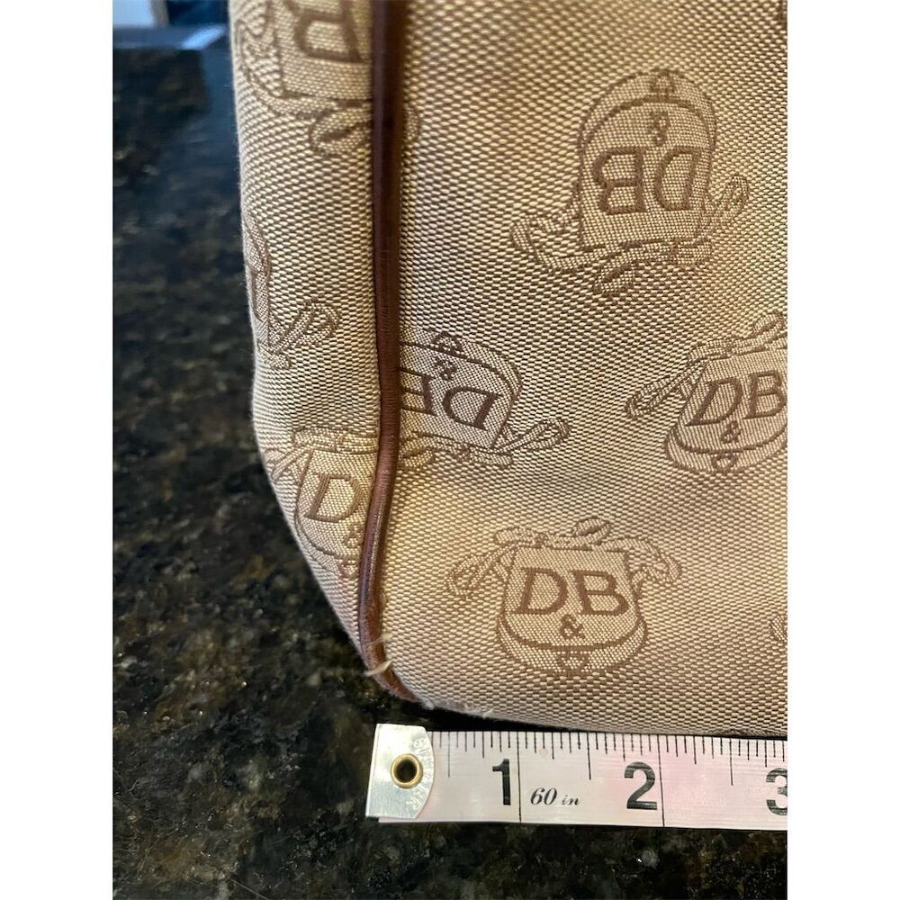 Vintage Dooney & Bourke Large Brown Monogram Satchel Tote Bag - Picture 3 of 11